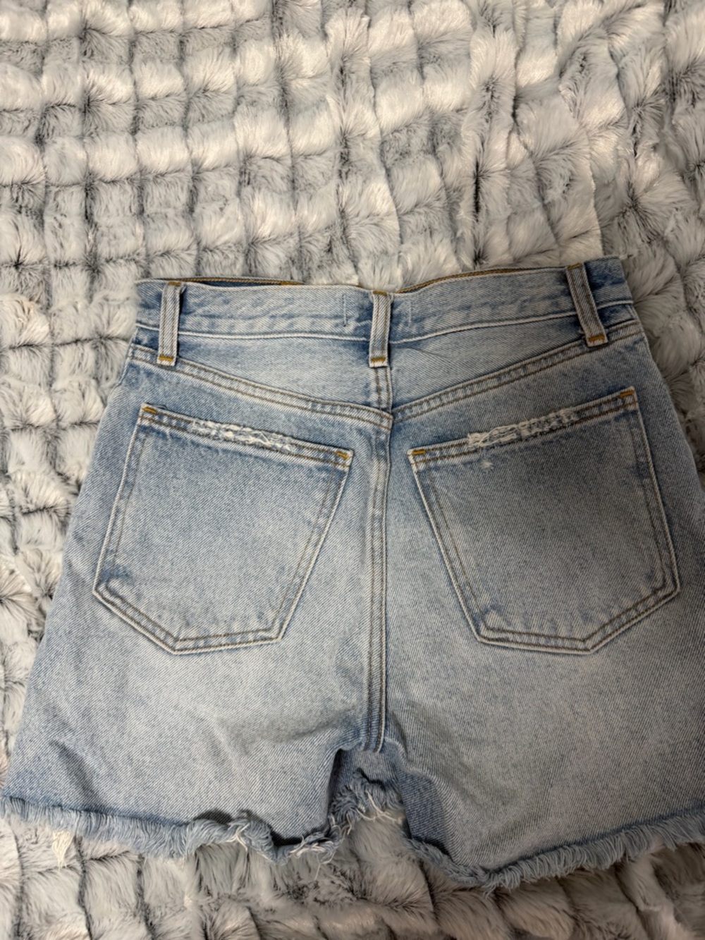 Abercrombie & Fitch Light Blue Distressed Denim Shorts - Picture 2 of 3